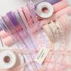2/10yards Satin Ribbon Wrapping Decor Pink Purple Series DIY Hair Bows Romantic Floral Art Clothing Sewing Craft