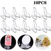 10PCS Acrylic Coin Display Stand Transparent Triangle Business Cards Photos Small Plates Shells Showing Holder For Household