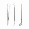 3pcs/set Stainless Steel Dental Tool Mouth Mirror Probe Plier Tweezer Teeth Clean Hygiene Kit