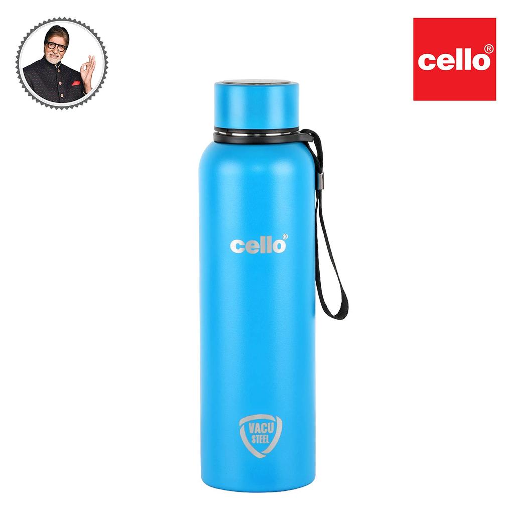 Vacuum Insulated Stainless Steel 750ml Flask Bottle For Hot Cold Drinks Travel Use With Wide Mouth And Leakproof Lid –  Blue