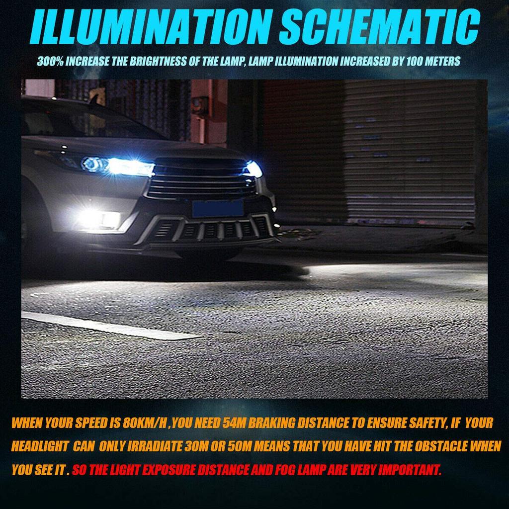 CRAKES 2 Stück Auto H11 H8 H9 COB 60W 6000K LED Scheinwerfer Nebelscheinwerfer Lampe Halogen Kit Klares Weißes Licht