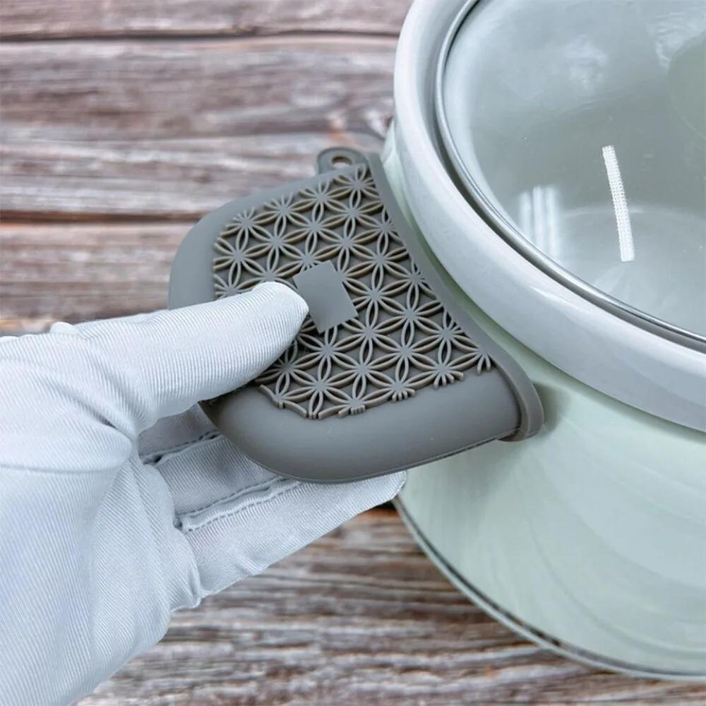 Zesílený silikonový kryt rukojeti pánve Tepelná izolace Klip na ucho hrnce Parní hrnec Kastrol Držák rukojeti pánve Protiskluzové kuchyňské pomůcky