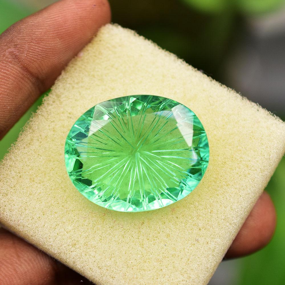 NATURAL Green Topaz 44 Ct Oval Cut Loose Gemstone For Collection