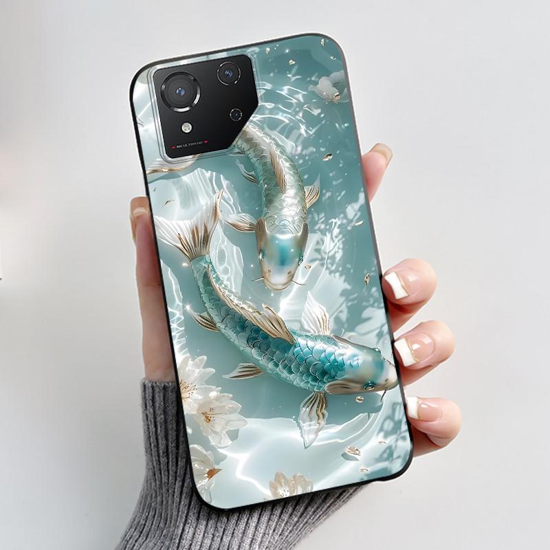 Custodia per Asus ROG Phone 8 Custodia per Telefono ROG 8 Pro Lusso Carino Coniglio Amore Divertente Nero Morbido TPU Silicone Cover Posteriore Protettiva