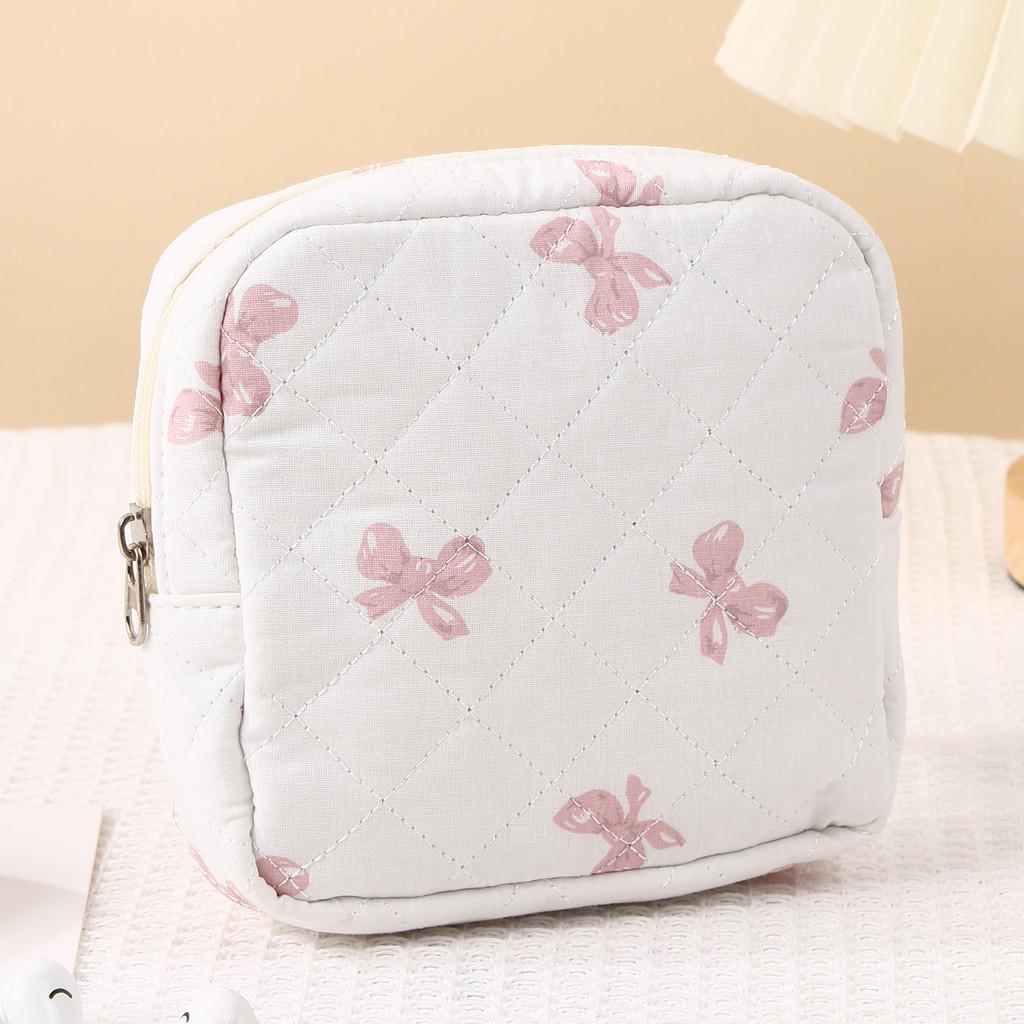Cotton Feminine Hygiene Pad Storage Bag Large Capacity Breathable Womens Travel Organizer For Daily Use