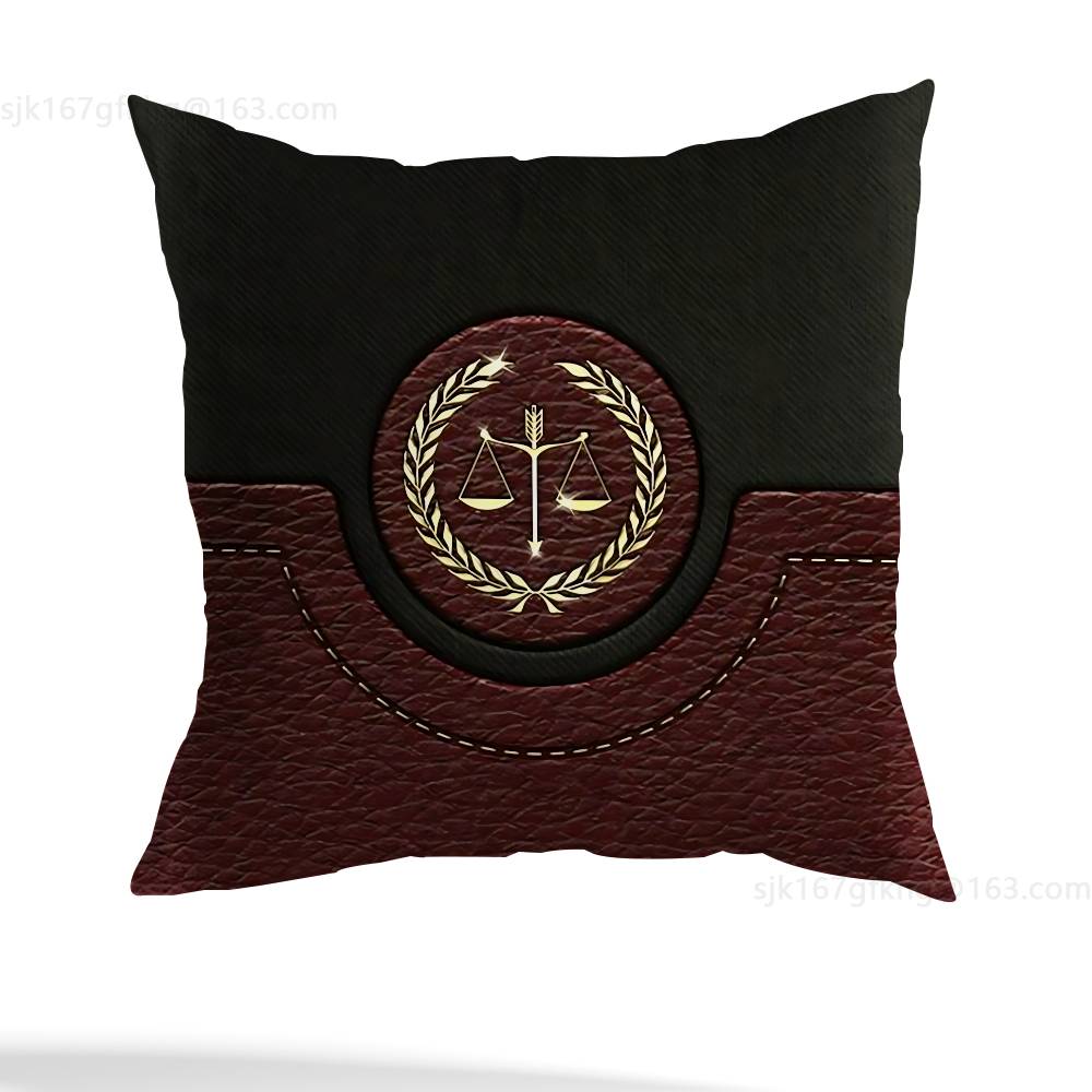 Lawyer Unique Justice Pillow Case Square Double-Sided Printing Short Plush Sofa Cushion Cover Bedroom Bedside Pillow