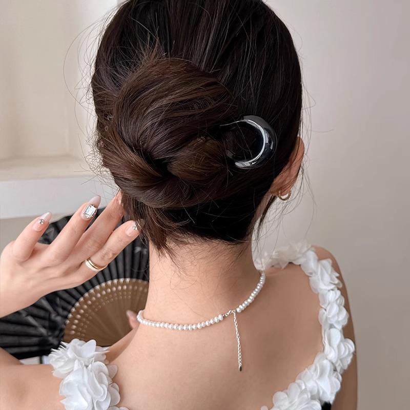 Neue U-förmige Haargabel Damenmode Schildpatt Acetat Haarnadel Geometrisches Design Kopfschmuck Haarstäbe Mädchen Haarschmuck