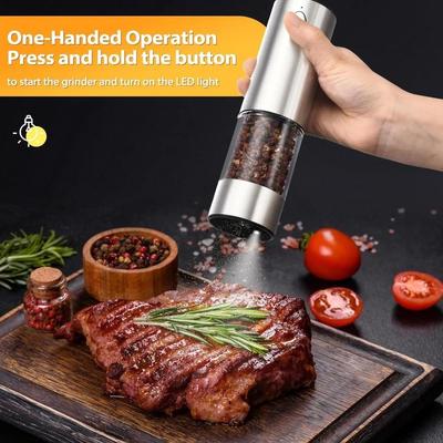 USB Rechargeable Large Capacity Auto Grinders Adjustable Coarseness Electric Salt and Pepper Grinder Set