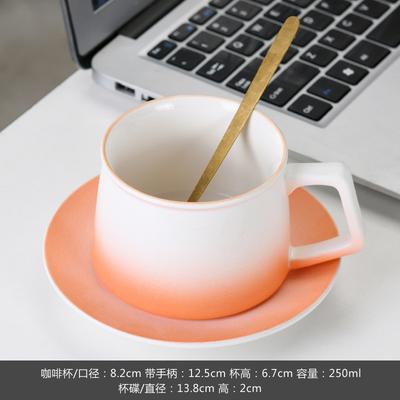 Keramiktasse Farbverlauf Kaffee Tee Trinken Hoher Ästhetischer Wert mit Löffel Bürobecher Geschenk