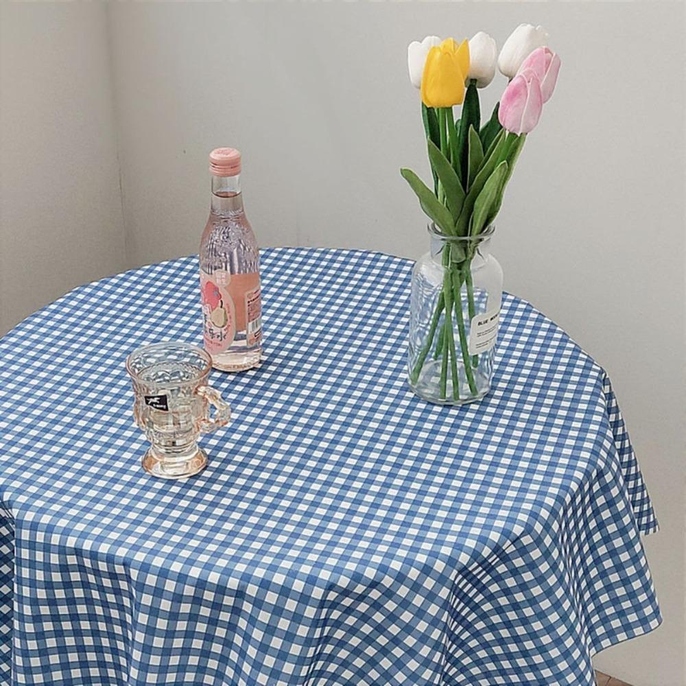 Ins Korean Plaid Tablecloth Strawberry Background Cloth Modern Desk Table Cloth