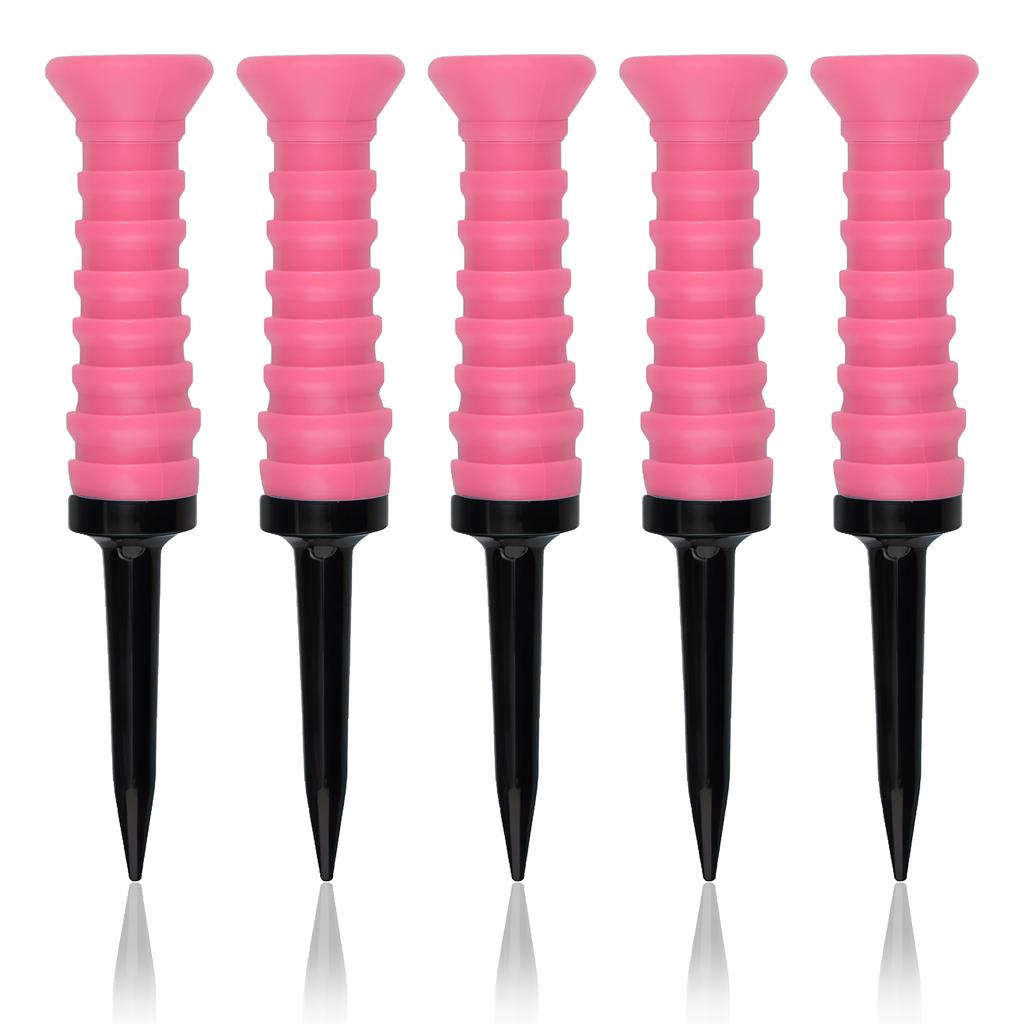 5pcs 360° Flexible Rubber Golf Tees, 3.27in/83mm, Durable, Low Friction, Vibrant Multicolor - Ideal for Everyday Golfers