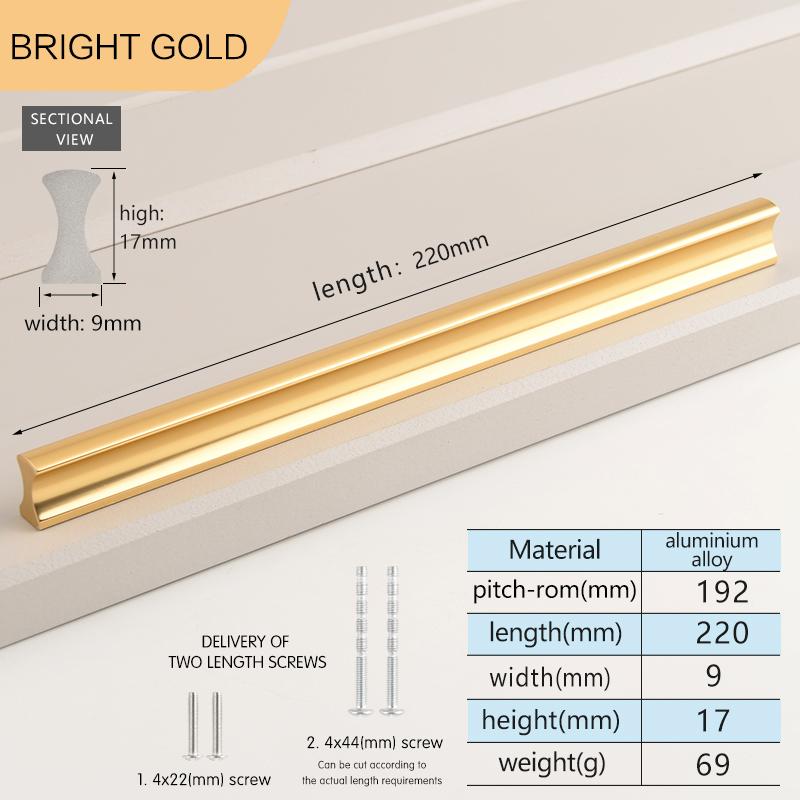 Simple Modern Cabinet Door Aluminum Alloy Handles Wardrobe Long Handles Length Of 500mm Black Drawer Pulls Kitchen Cupboard Pull