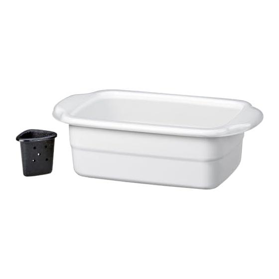 Takagi Metal Industry Pickle Container Water Drain Set Enamel Square 2.0L HSP-NB