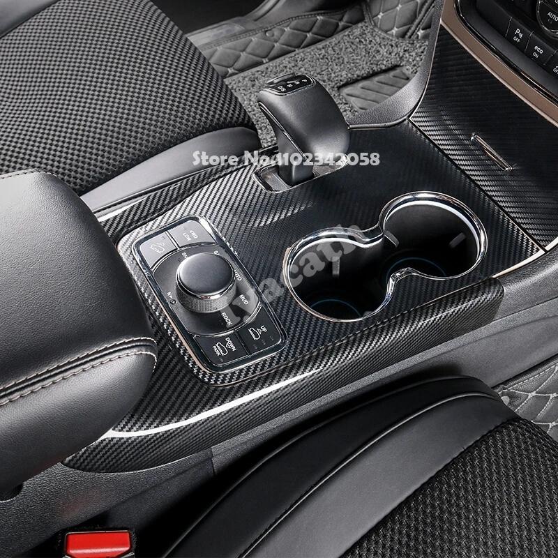 For Jeep Grand Cherokee WK2 2014- ABS carbonfiber Car door handle Window Lift Button gear box steering wheel AC vent cover