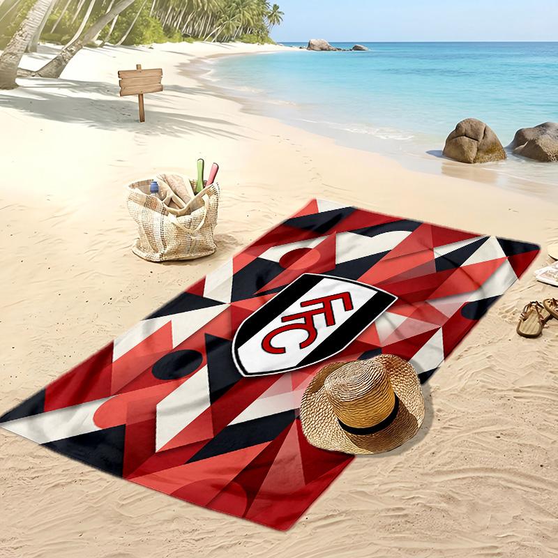 Fulham Football Print Beach Towel, Large Soft Quick Dry Towel for Beach Camping Swimming