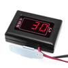 ZMFJH Mini 0-120 Celsius Digital Water Temperature Gauges with Flashing Alarm+Temp Adaptor 26-40mm Red LED for Car Truck 12V 24V