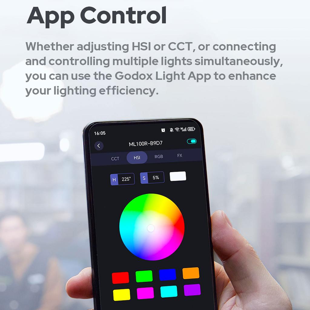 RGB Photography Light ML100RL LED Video Light CRI 95+ Wide Color Temperature 1800K 10000K