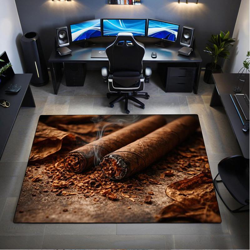 1Pc Cigar Coffee Beans Pattern Rug - Home Decoration Carpet For Living Room Bedroom Flooring Computer Chair Area Rug