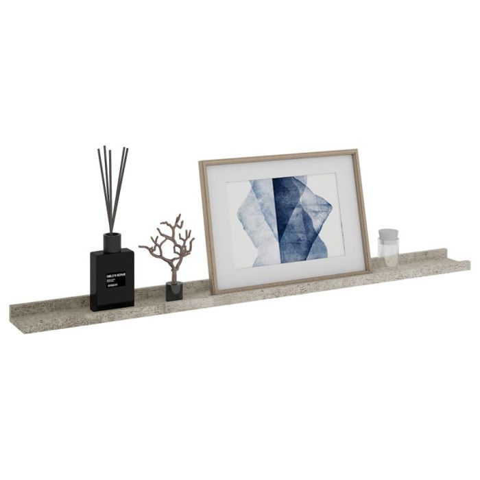 VidaXL Wall Shelves 2 Pcs Concrete Grey 100x9x3 Cm