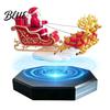 Magical Christmas Room Decor Magnetic Levitation Santa Sleigh Decor Floating Claus Tabletop Rotating Ornament for Fireplaces Ornament Display Stand,