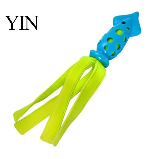 Small Medium Large Dog Toys Octopus Squid Chew Toy, Interactive Tug Squeaky Pet Molar Toy with Boredom Relief Supplies Fabric Strips, Waterproof
