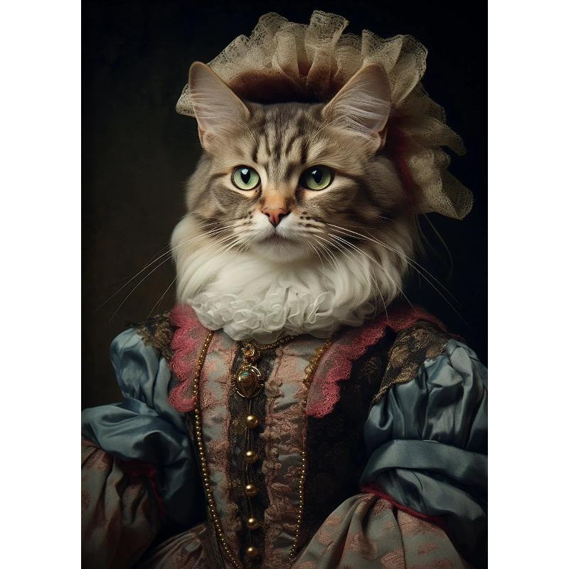 Funny Pet Dog Renaissance Animal Portraits Minimalist Wall Art Print Canvas Painting for Living Room Modern Home Decor