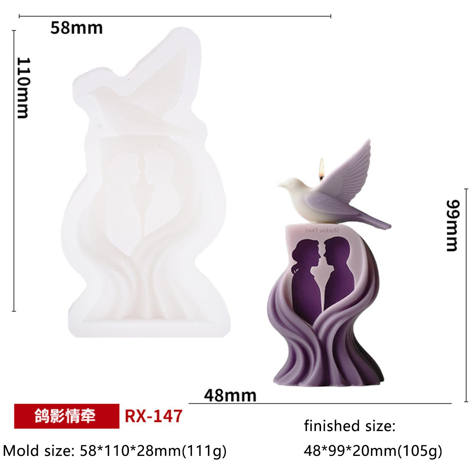 

Peace Dove Candle Mold Temperature Resistant Silicone Plaster Mold Diy Candle Mold Food-Grade For Resin Ornaments Handmade
