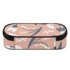 Pen Case Printed 300D Polyester Spacious Storage Smooth Zipper with Main Compartment Mesh Pocket and Pen Slots for Everyday Study