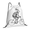 Even A Gentleman Rides Hot Sale Backpack Fashion Bags Wild Deer Animals Pencil Bike Bicycle Ride Birds Forest Woods Mountain