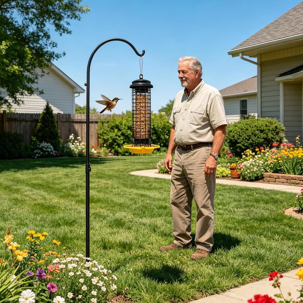 Bird Feeder Squirrel Proof Tube Metal Mesh Squirrel Proof Heavy Duty Decor Tube Bird Feeders for Garden Balcony Patio Tree