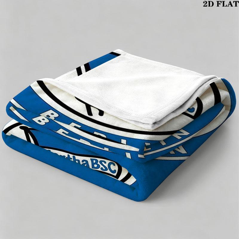 1PC Hertha BSC Custom Name Patterned Flannel Blanket Suitable For All Seasons for Home Decor Warmth and Comfort Gifts Holiday Present