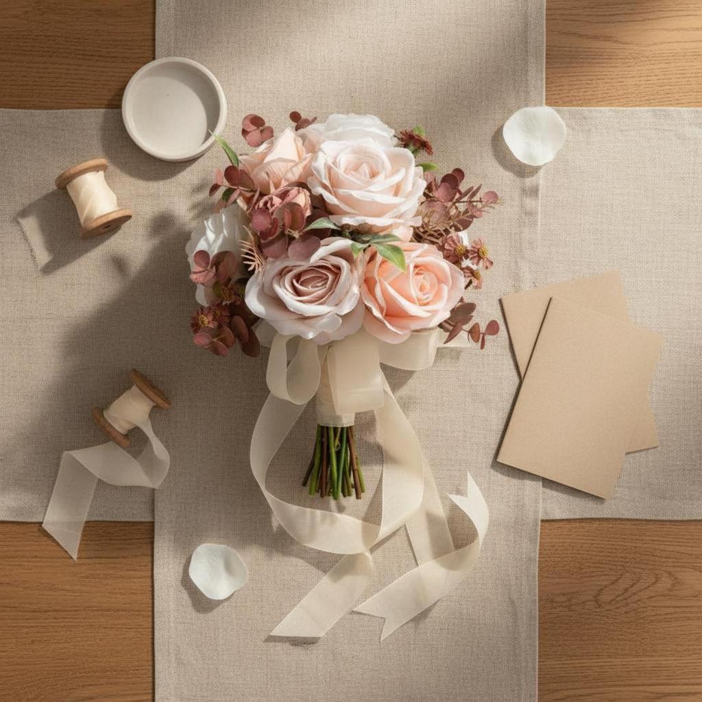 Bridal Floral Bouquet Artificial Flowers Flower Photo Prop realistic for
