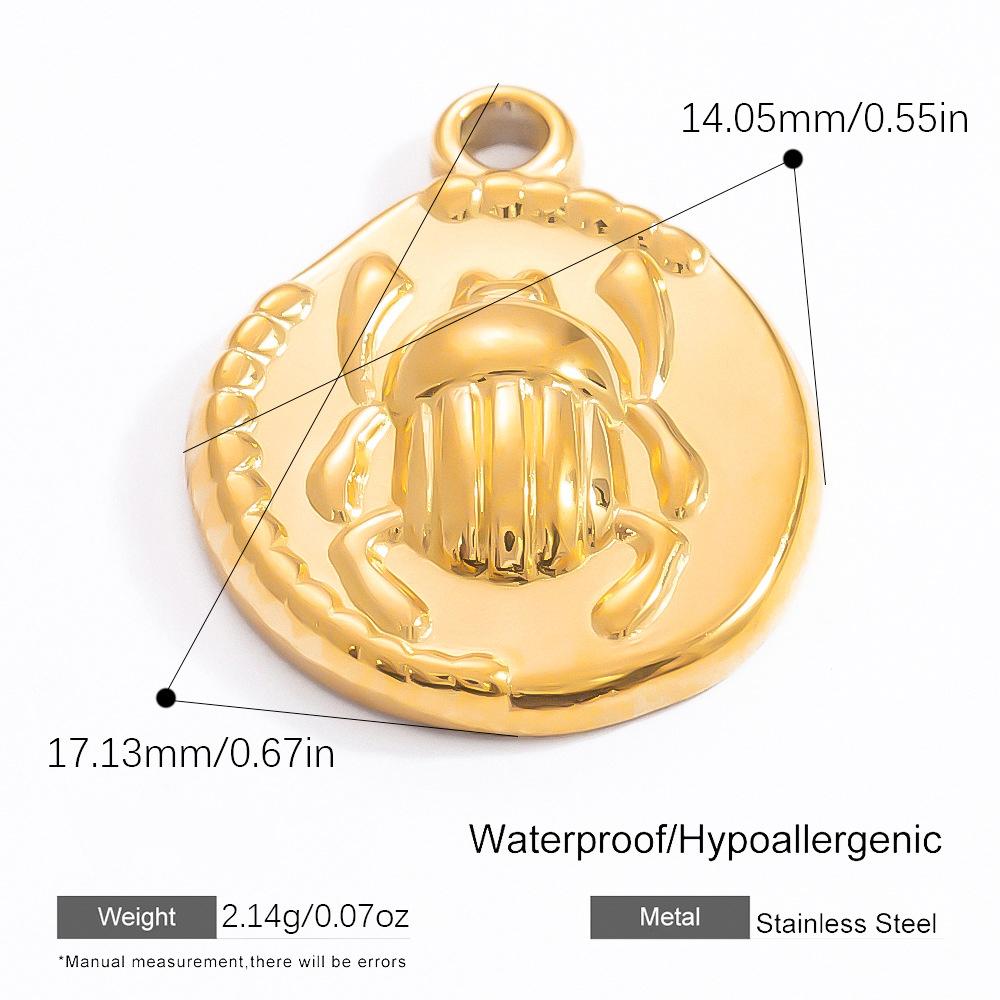 18K Gold Plated Sun Starfish Pendant Stainless Steel Summer Ocean DIY Jewelry Making Accessories