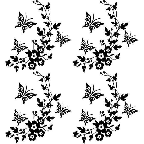 

GORGECRAFT 6 Sheets Butterfly Car Decal Set Black Flower Car Decals Car Rearview Mirror Stickers Decals Vinyl Waterproof Sticker Women Car Stickers чёрный