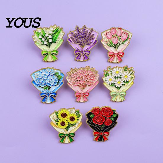 Sophisticated Coat Accessory Bouquet Brooch Pin for Women, Enamel Romantic Flower Jewelry, Durable Women Zinc Alloy Floral Lapel Coats Dresses