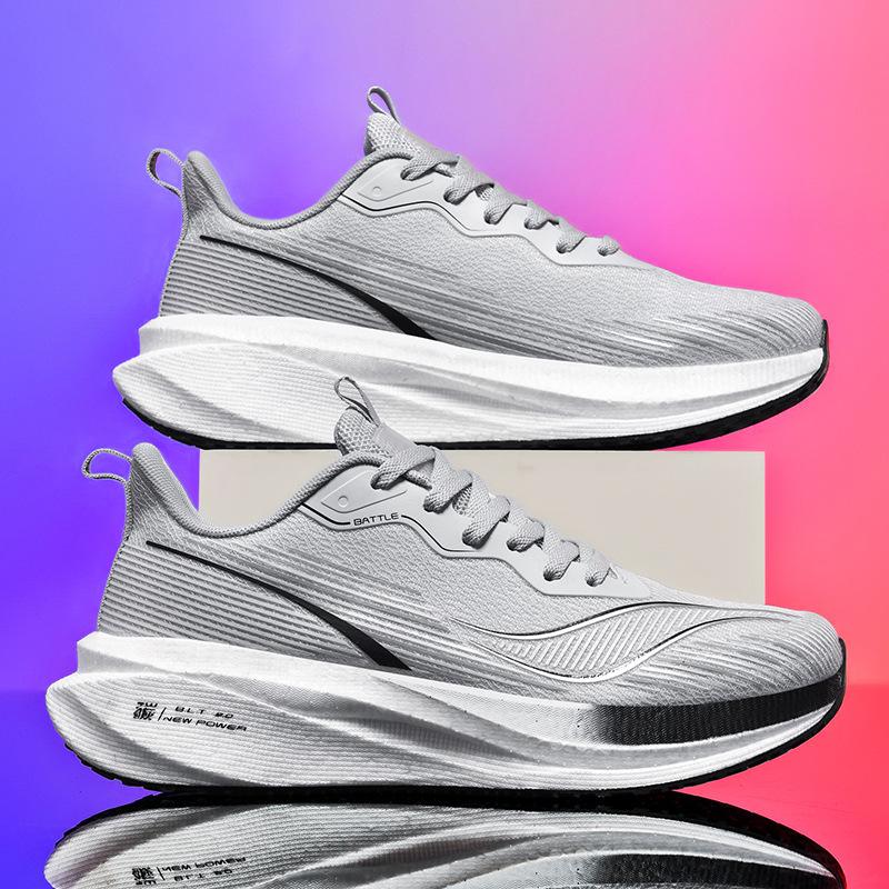 Carbon Board Sports Casual Shoes Men's Shoes Extra Large Size Running Shoes Casual Breathable Men's Sports Shoes Popcorn