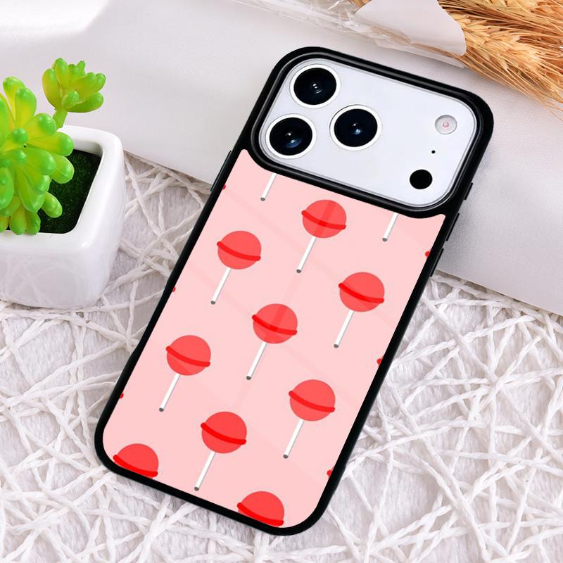Red Lollipops Soft Shockproof Phone Case for iPhone 17 Air 16e 15 11 12 14 13 Pro Max Cover Coque