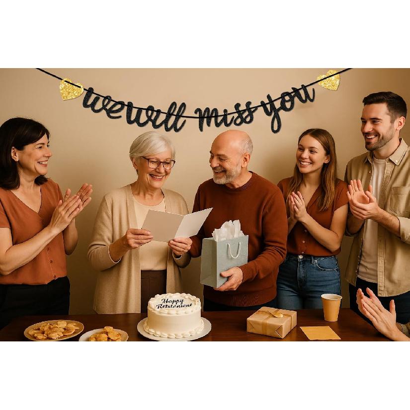 We Will Miss You Banner for Retirement Party Decorations – Going Away Party Decor for Coworker, College Send Off, Goodbye Banner, Farewell Sign,