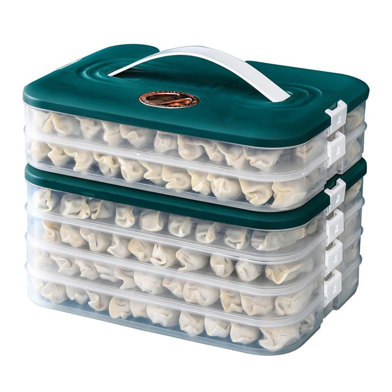 Home Dumpling and Wonton Freezer Box: Multi-layer Transparent Storage for Fresh-Keeping