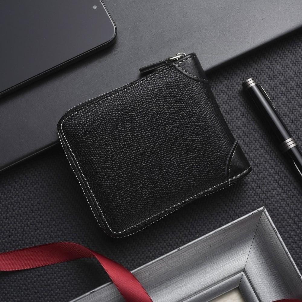 Solid Color Men's Wallet PU Leather Coin Purse Card Bag Business Card Holder  Daily