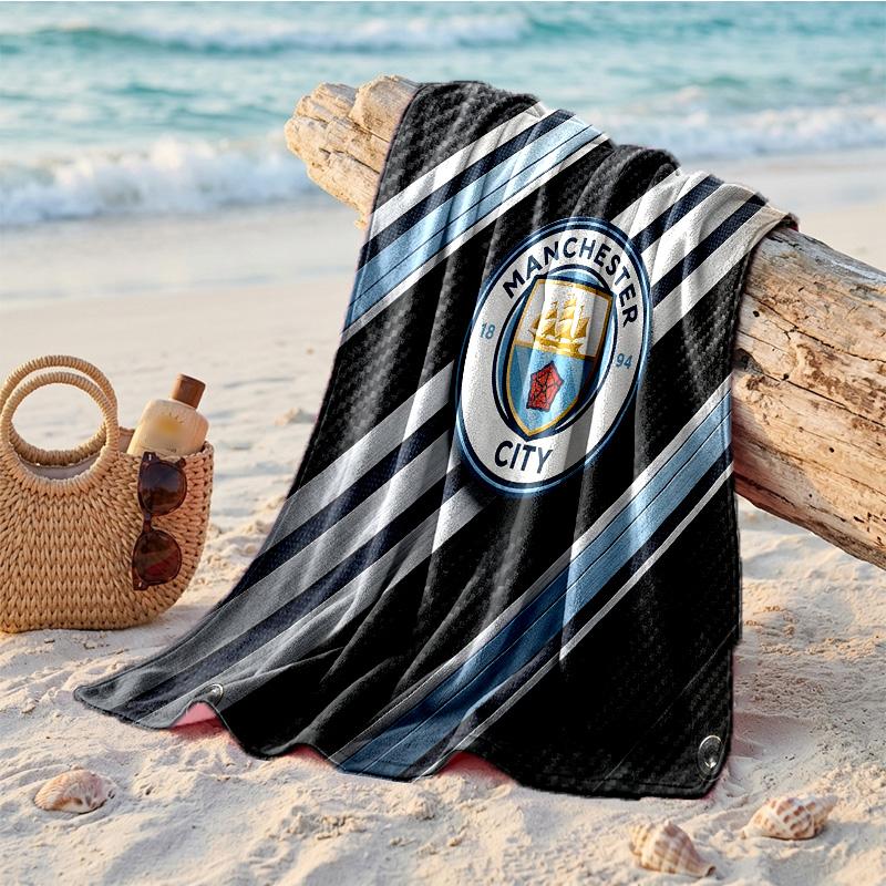 Asciugamano da Spiaggia in Microfibra con Stampa Manchester City Asciugatura Rapida Assorbente Grande Asciugamano per Spiaggia Nuoto Viaggio