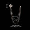 Corsage Ornament Rhinestone Chains Brooch Exquisite Vintage Tassel Cross Pin Stage Performance Luxury Metal Multi-layer Brooch