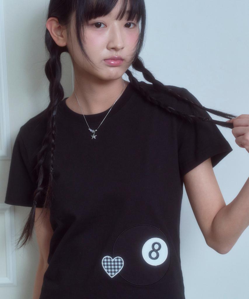 Loginaenloji 8-Ball Check Heart Point T-Shirt Black