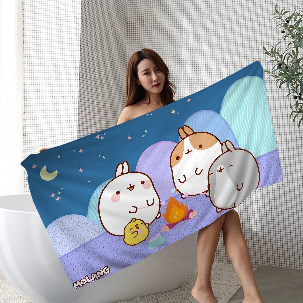 Kawaii M-Molangs Microfiber Beach Towel Absorbent Quick Dry Soft Yoga Swimming Resort Mountain Climbing Towel