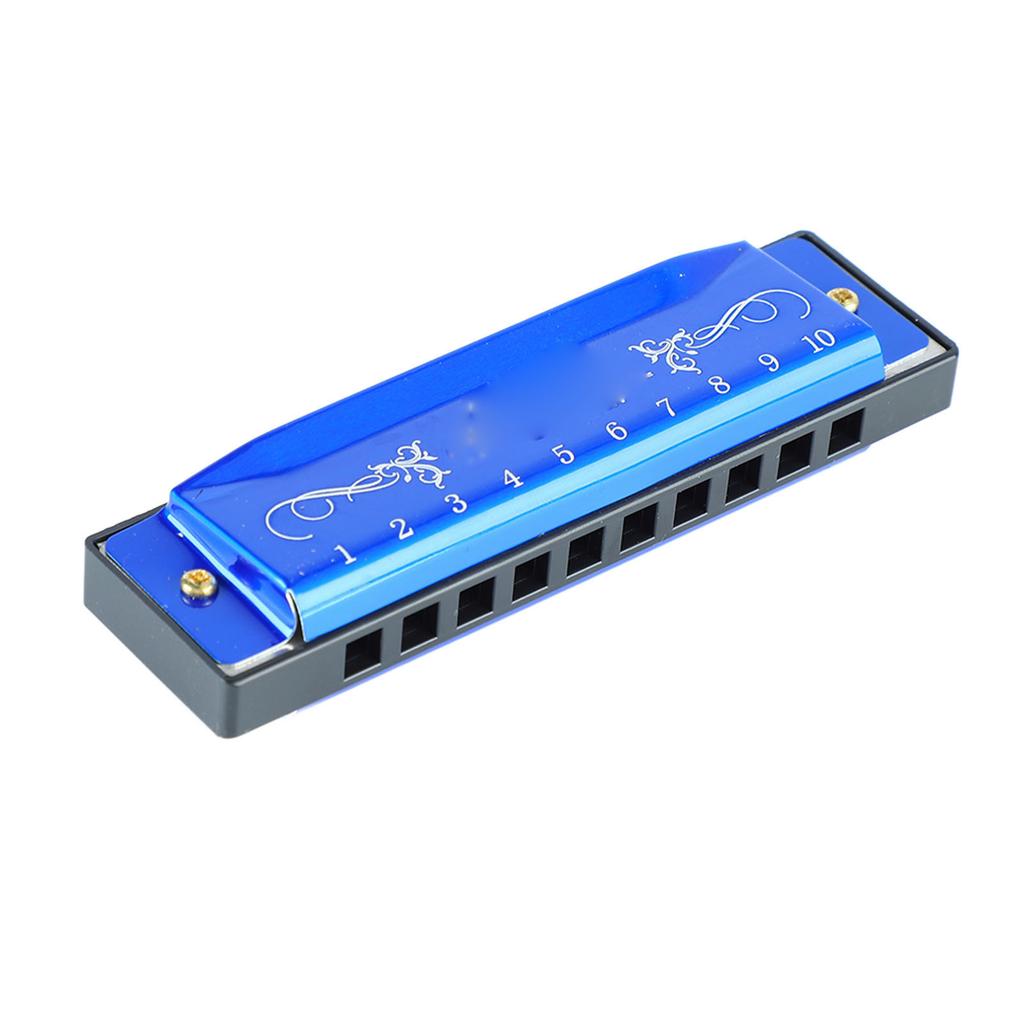 Harmonica 10 Hole 20 Tune C Key Professional Standard Mouth Organ with Case for Kid Beginner Blue