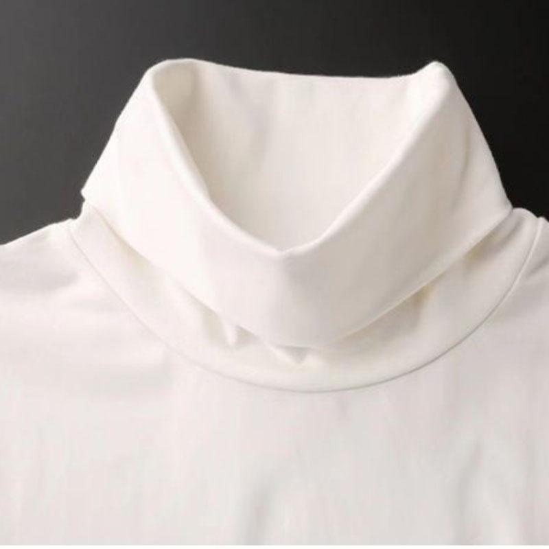 Winter Men's High Neck Bottoming Shirt Long Sleeves Plus Velvet Comfortable and Warm Inside