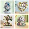 Easter Cute Colored Egg Little Rabbit Flat Acrylic Bonsai Home Table Festive Atmosphere