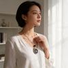 Gothic Moon Raven Goddess Necklace With Geometric Pendant For Women
