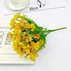 Artificial Daisy, Orchid, Sunflower & Green Plant Bunch for Bedroom Decoration
