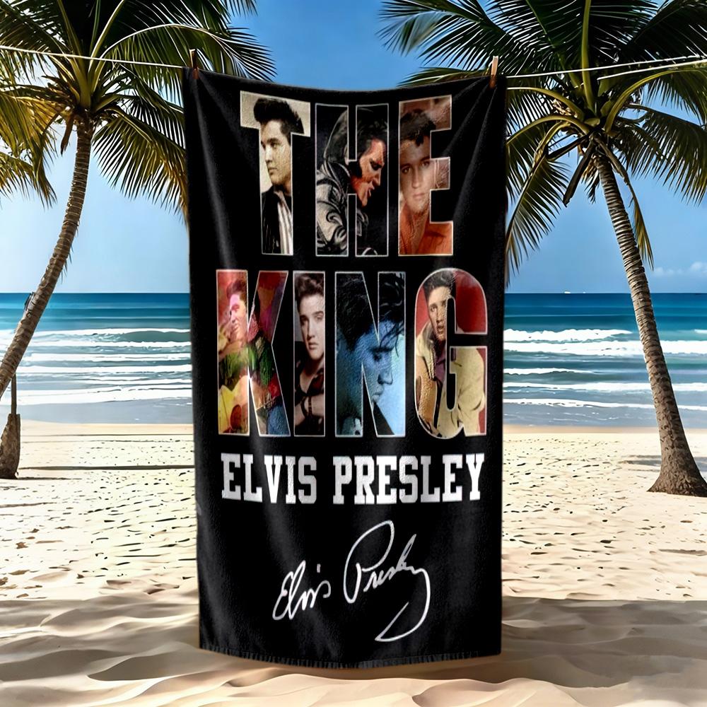 Elvis Beach Towel Super Soft Microfiber Quickdry Fabric Comfortable Lightweight Perfect For Traveling Yoga Camping And Swimming